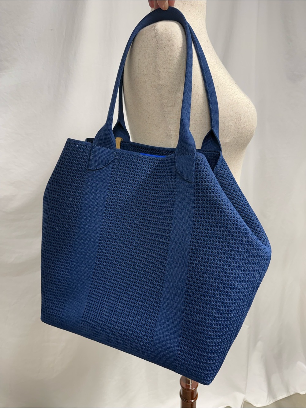 Rothy's Lightweight Tote in Cobalt Blue Crochet Knit